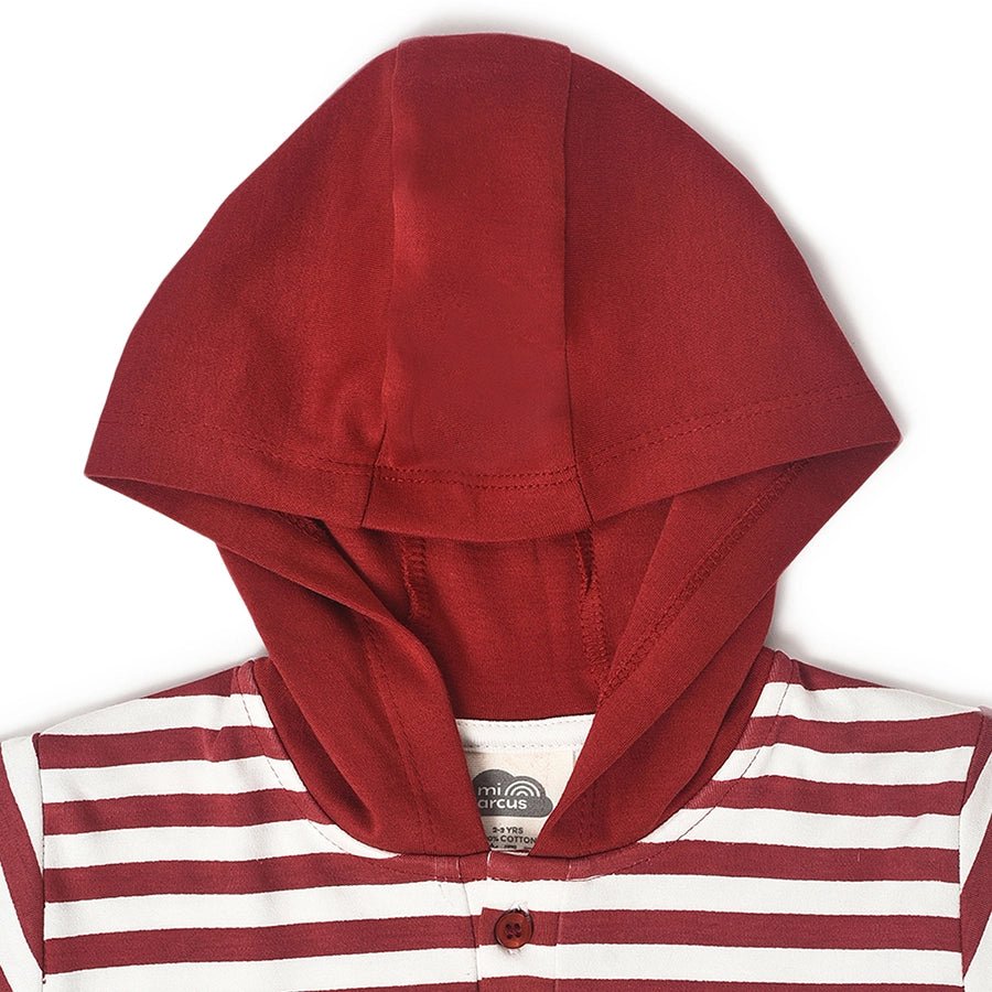 Misty Red Hooded Polo T-Shirt T-Shirt 4