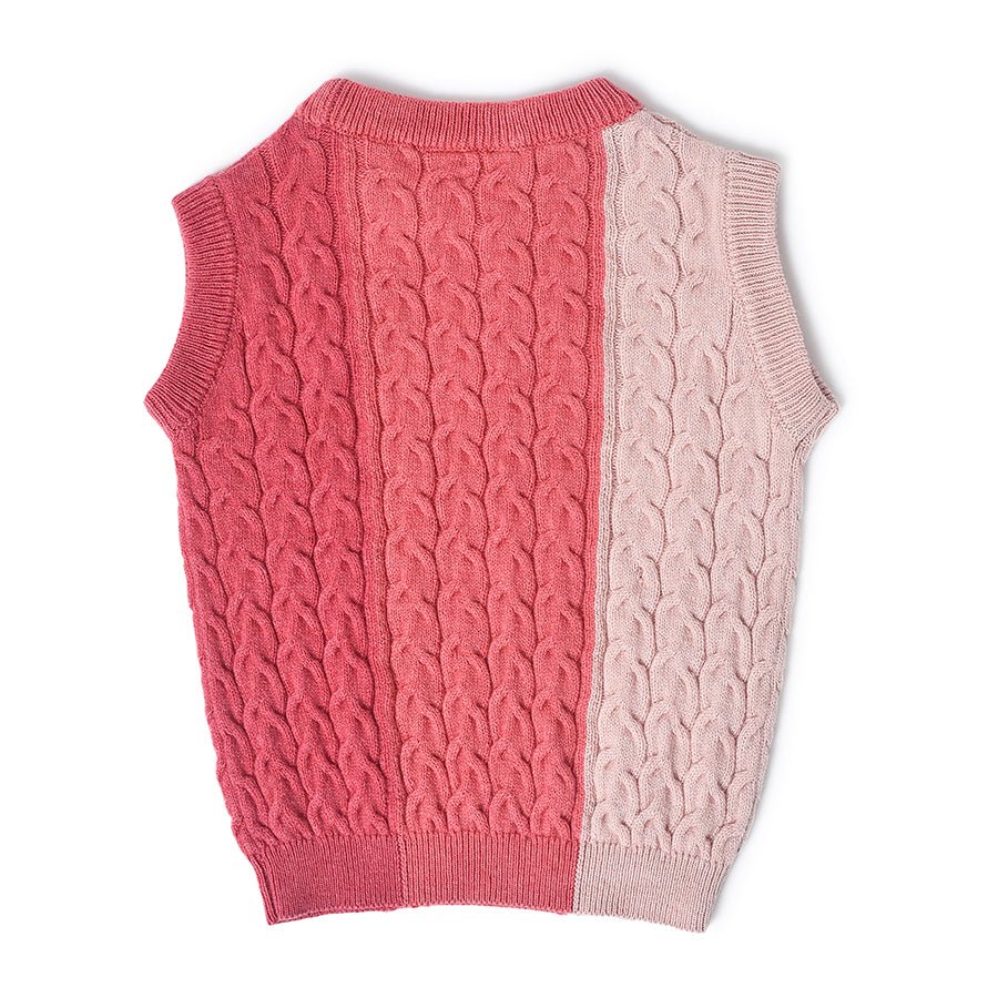 Misty Rose Sleeveless Knitted Sweater for Kids-Sweater-2