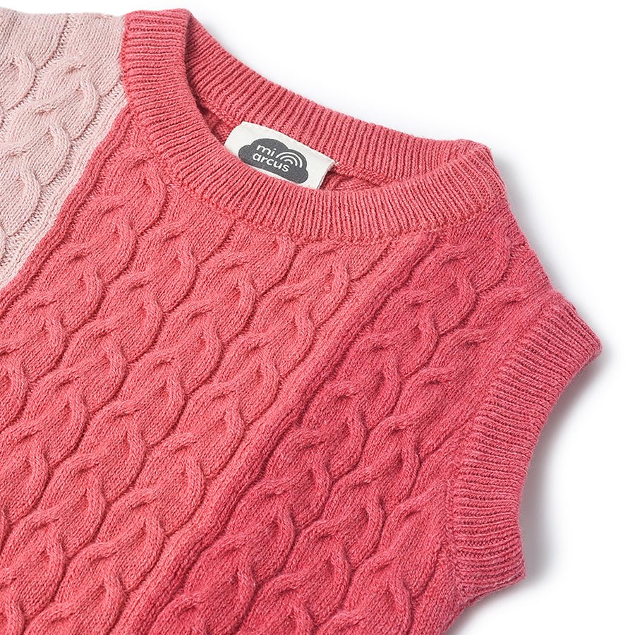 Misty Rose Sleeveless Knitted Sweater for Kids Sweater 5