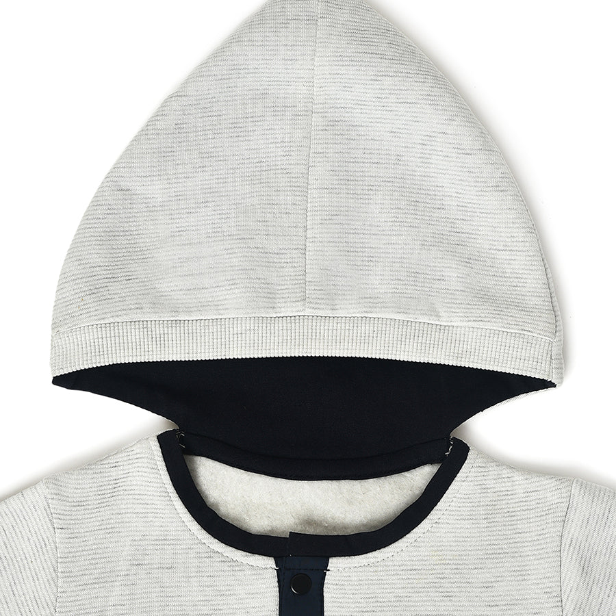 Misty White Hooded Pullover Sweatshirt-Hooded Sweatshirt-3
