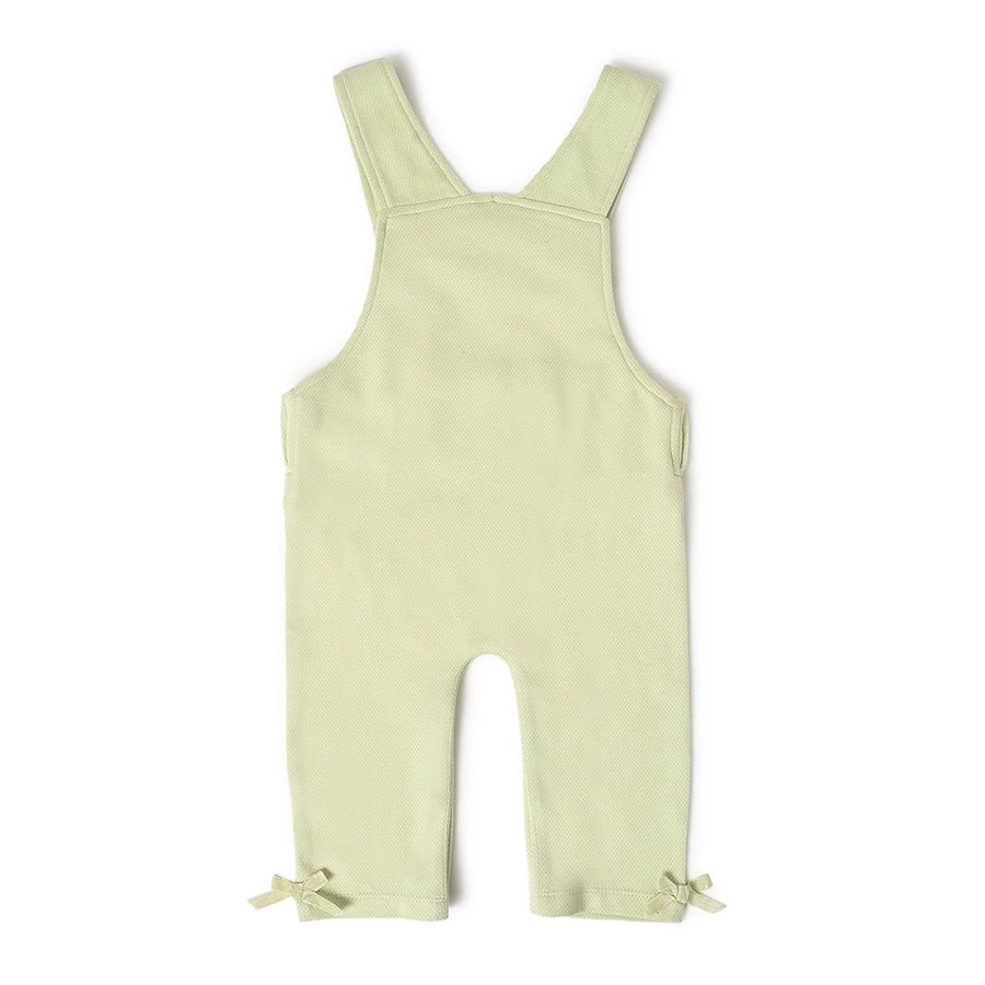 Misty White Romper with Light Green Dungaree Set Clothing Set 11