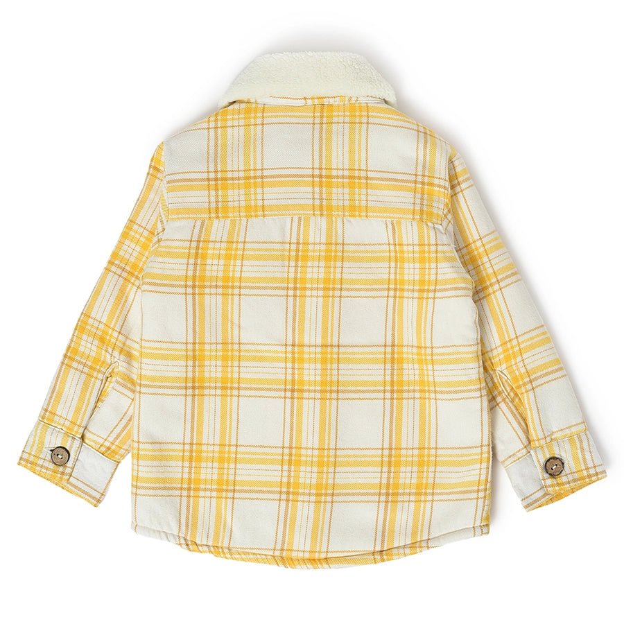 Misty Yellow Check Shirt for Boys-Shirt-2