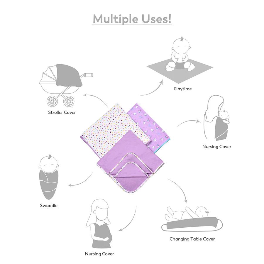 Muffle Interlock First Layer Sheet - Unicorn ( Pack of 3) Swaddle Wrap 7