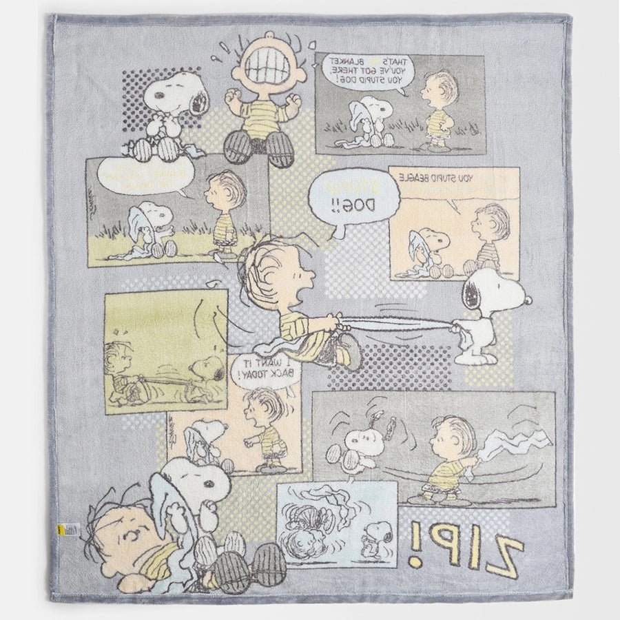 Peanuts Flurry Blanket Grey Blanket 6
