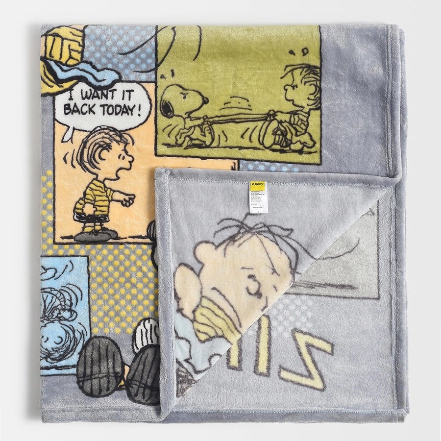 Peanuts Flurry Blanket Grey Blanket 2