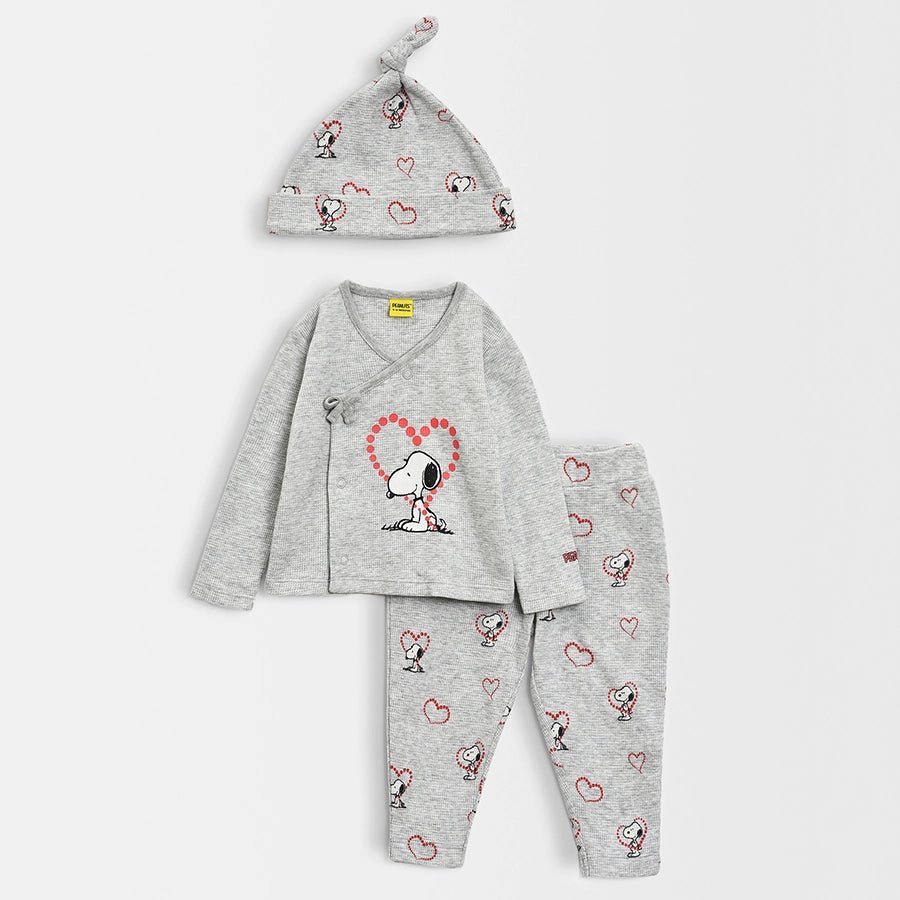 Peanuts Grey Knitted Wrapover set Clothing Set 3
