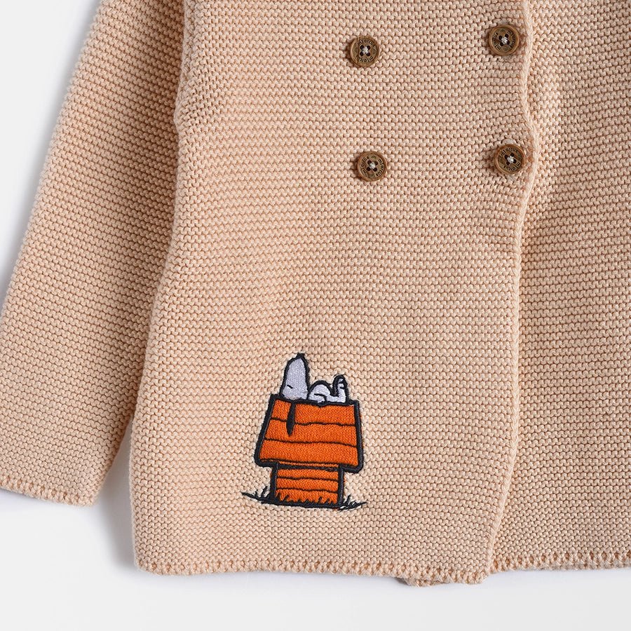 Peanuts Knitted Peach Hoodie Cardigan Cardigan 4