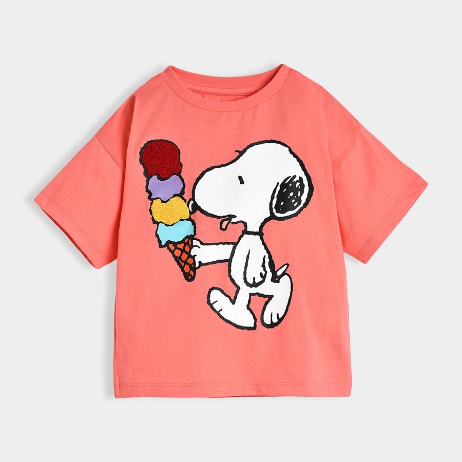 Peanuts Knitted Shell Pink T-shirt T-shirt 4