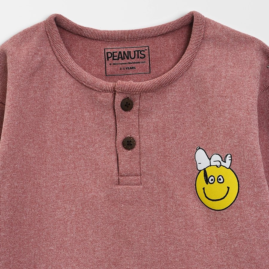 Peanuts Peach T-shirt with Pajama Thermal Set Clothing Set 5