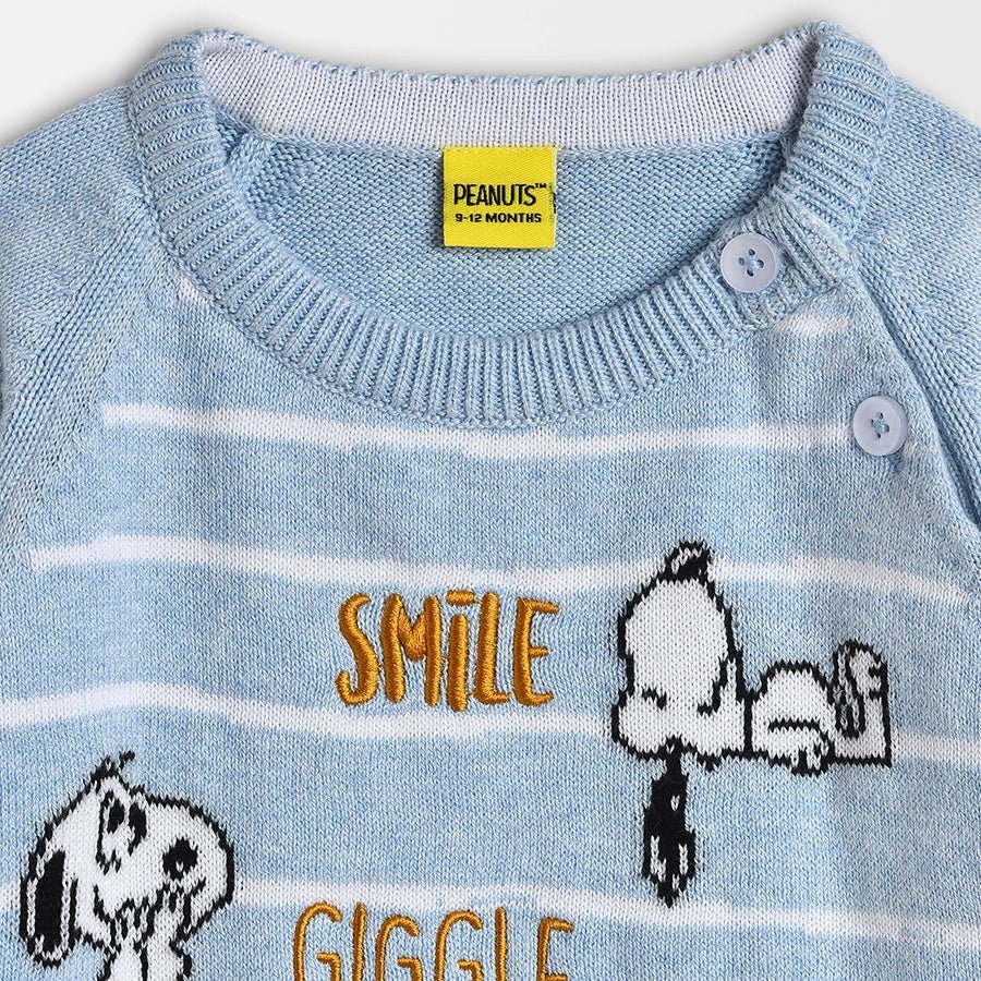 Peanuts Snoopy Knitted Melange Sweater Blue Sweater 4