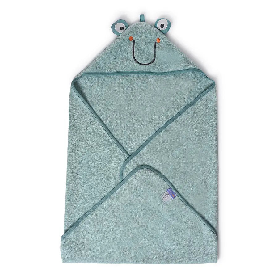 Playful Hooded Towel With Frog Face Hooded Towel 1