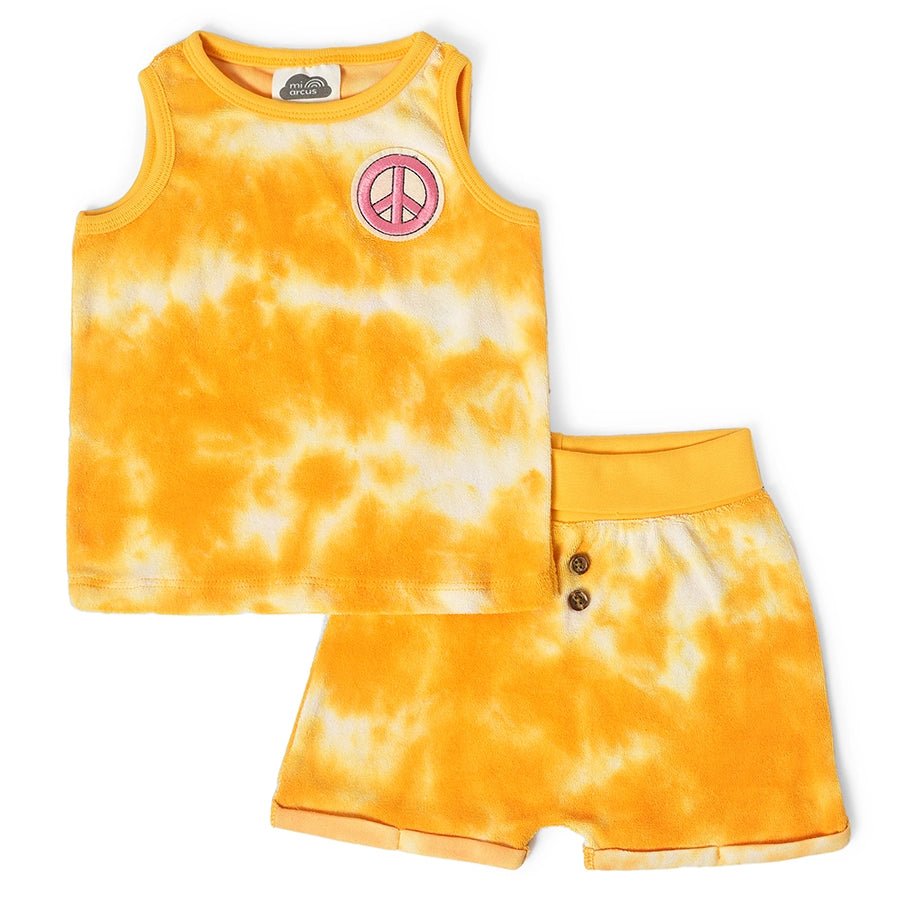 Playful Unisex Terry Knitted Vest & Shorts Set Clothing Set 1
