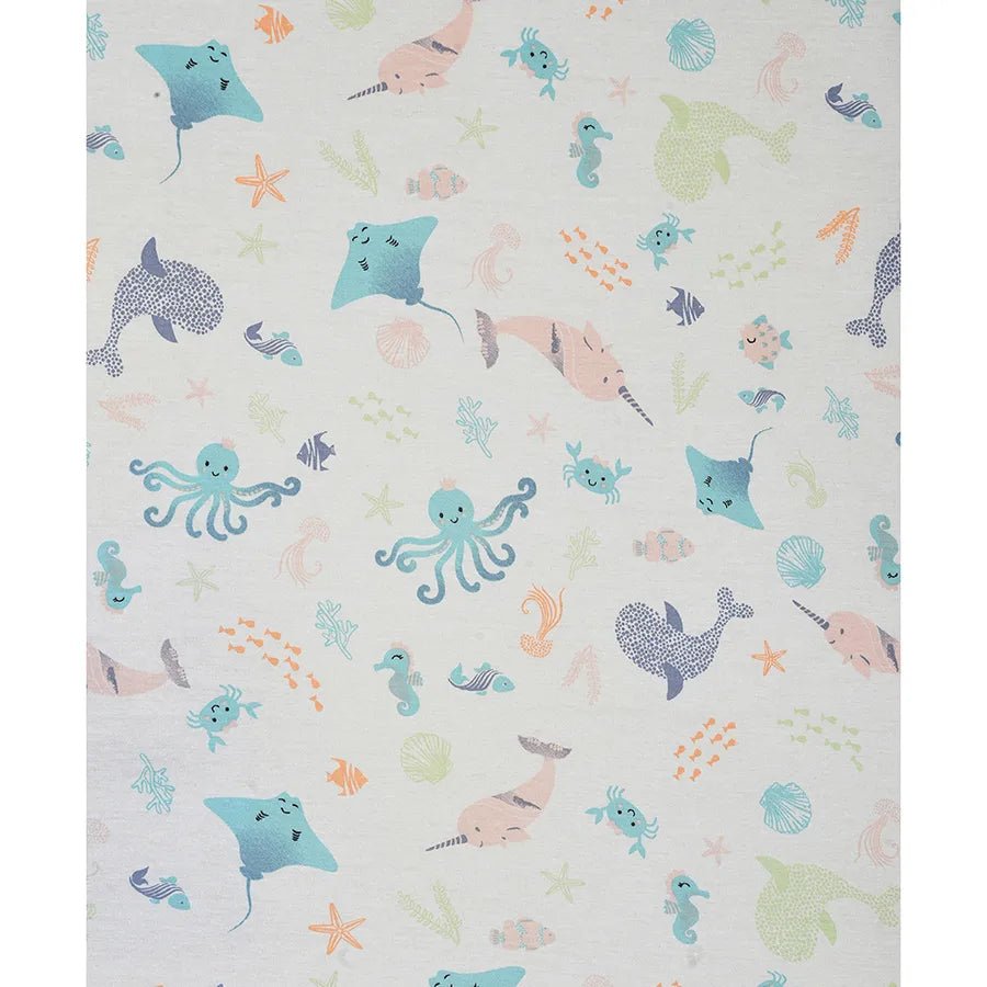 Printed Fitted Cot Sheet- Sea World-Cot Sheet-5