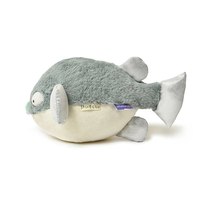 Mi Arcus Puffer Fish Soft Toys Green Fish Stuffed Toy For Babies