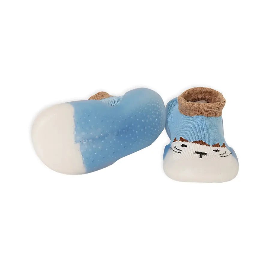 Rubber Grip Sole Socks Shoe - Blue Shoes 2