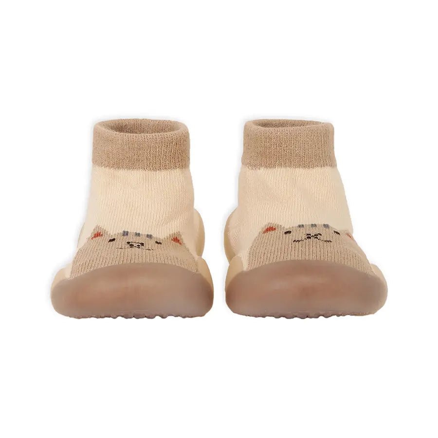 Rubber Grip Sole Socks Shoe - Brown Shoes 4