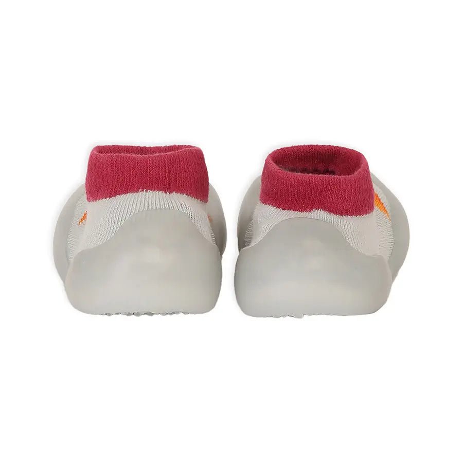 Rubber Grip Sole Socks Shoe - Light Grey Shoes 5