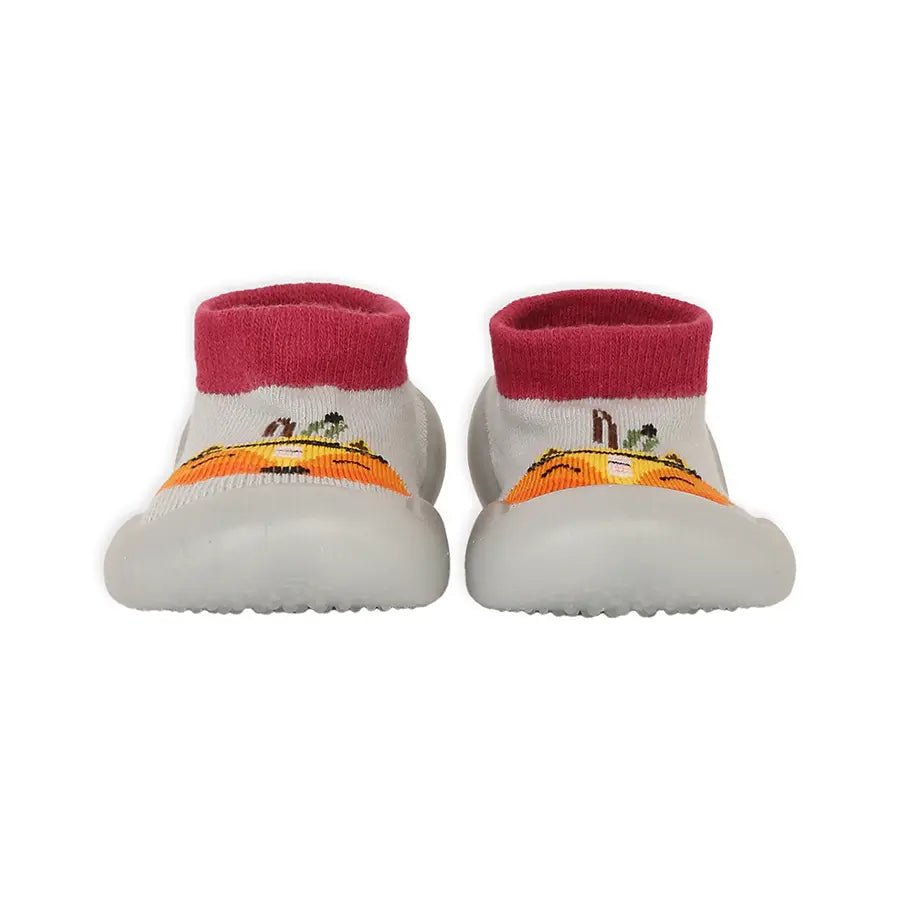 Rubber Grip Sole Socks Shoe - Light Grey Shoes 4