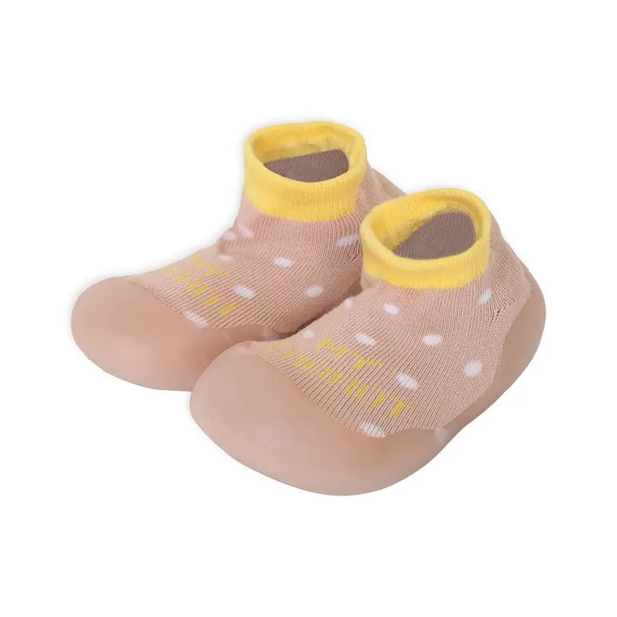 Rubber Grip Sole Socks Shoe - Pink Shoes 1