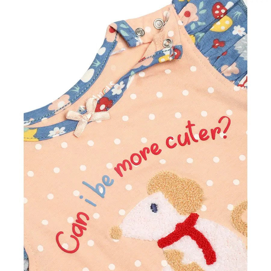 Ruffled Baby Girl Shorts & T-shirt with Blossom Print set-Clothing Set-7