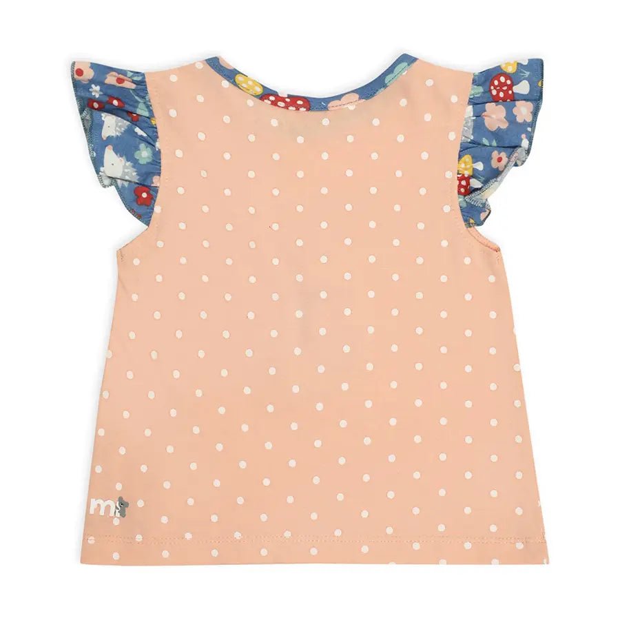 Ruffled Baby Girl Shorts & T-shirt with Blossom Print set-Clothing Set-4
