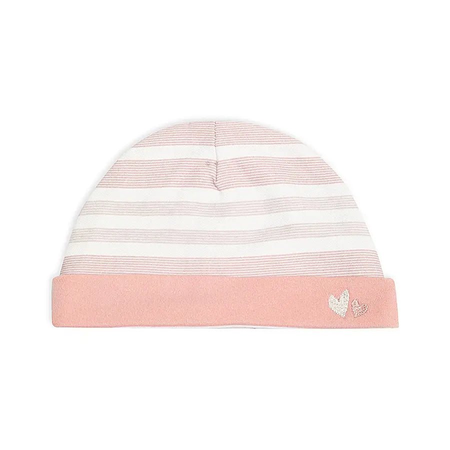 Striped Print Girl Cap & Booties Set (Set of 2) Cap 2