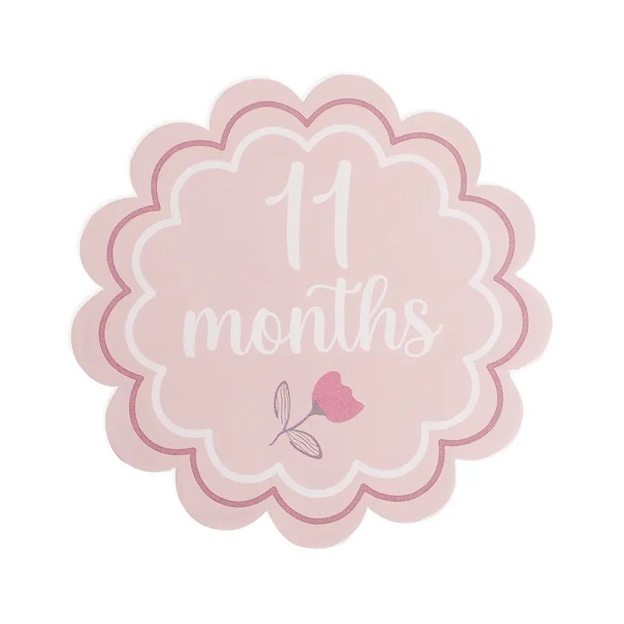 Sweet Spring Baby Girl Monthly Growth Milestone Cards Milestone 13