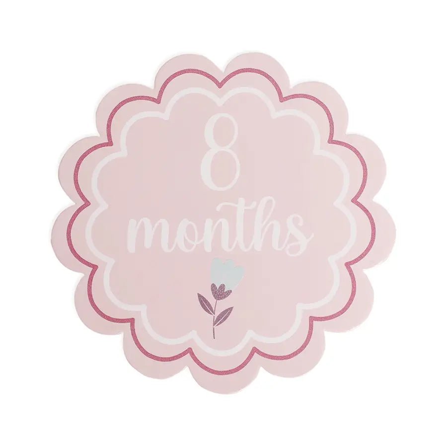 Sweet Spring Baby Girl Monthly Growth Milestone Cards Milestone 10