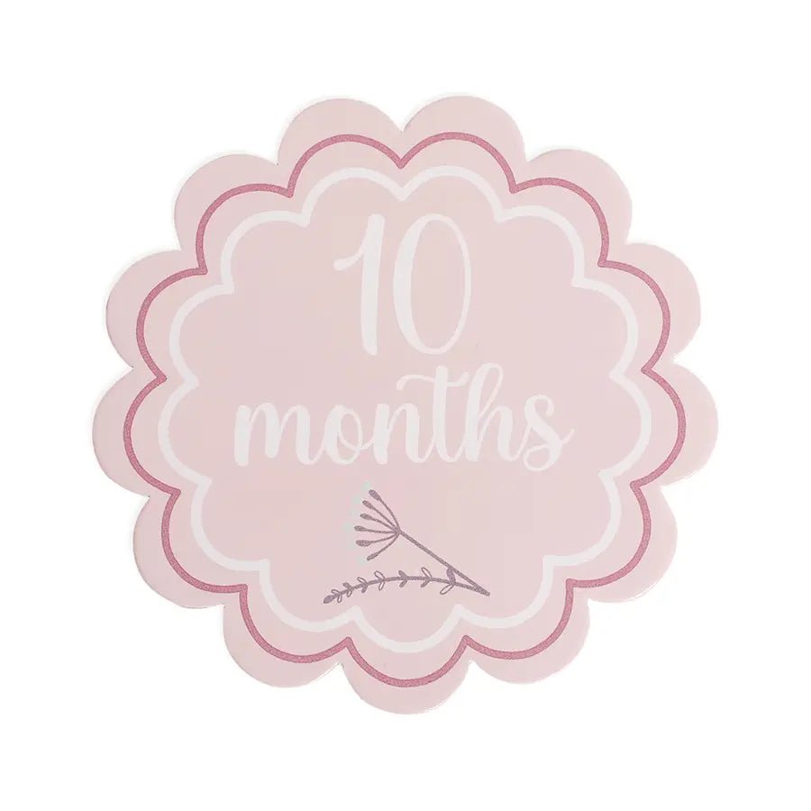Sweet Spring Baby Girl Monthly Growth Milestone Cards Milestone 12