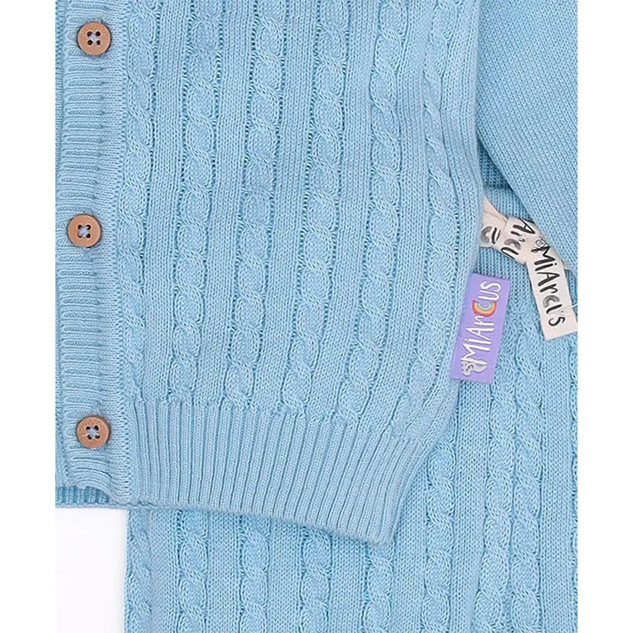 Unisex Cabel Knitted Cardigan with Pyjama Set Clothing Set 7