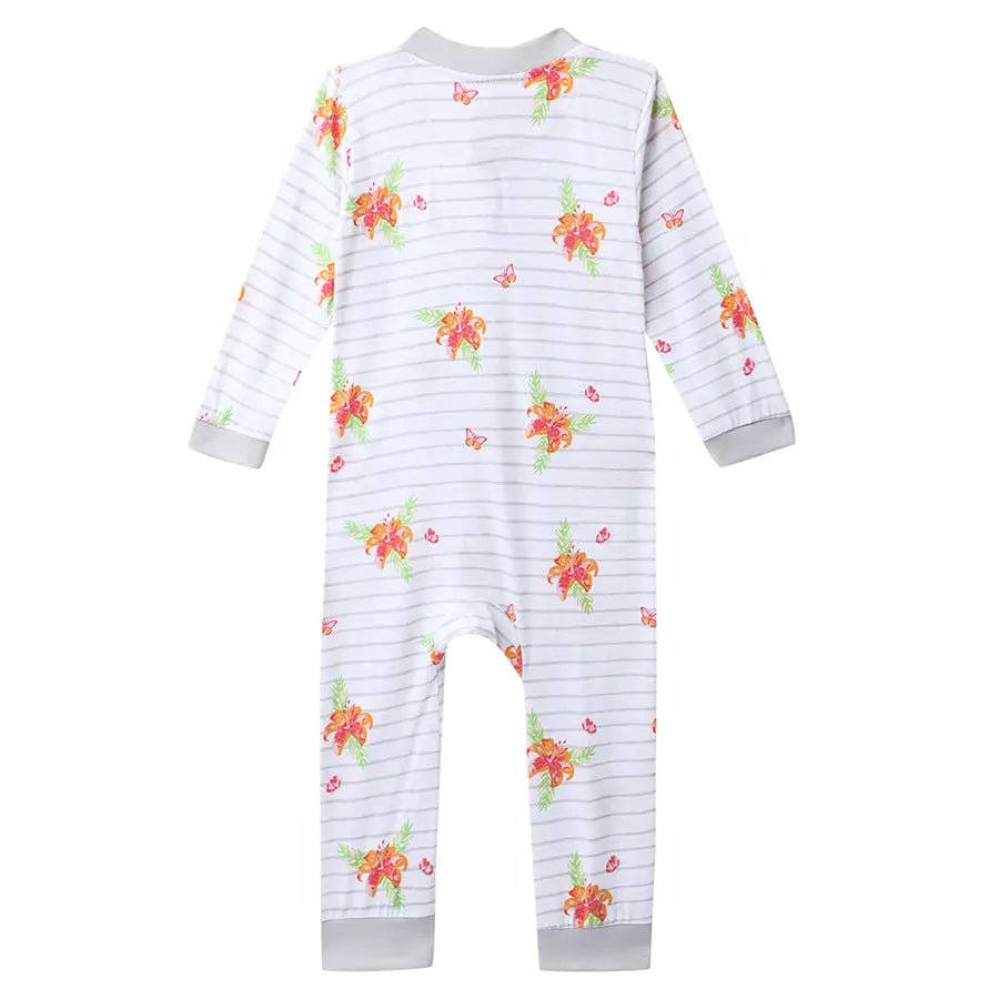 Unisex Floral Print Comfy Sleep Suit (Pack of 3)-Sleepsuit-7