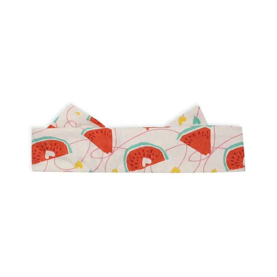 Watermelon Print Baby Girl Headband with Dress Set-Dress-4